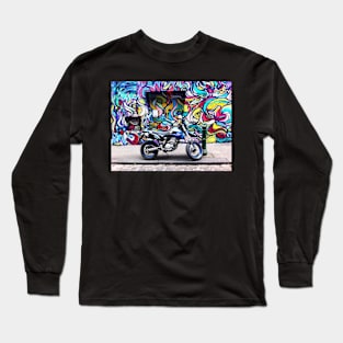 Hosier Lane Graffiti and motor bike Long Sleeve T-Shirt